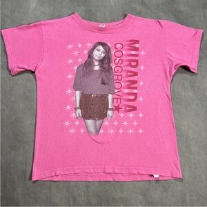 Miranda Cosgrove Nickelodeon Star Pink Tee with Graphic Print Teen Girl Medium
